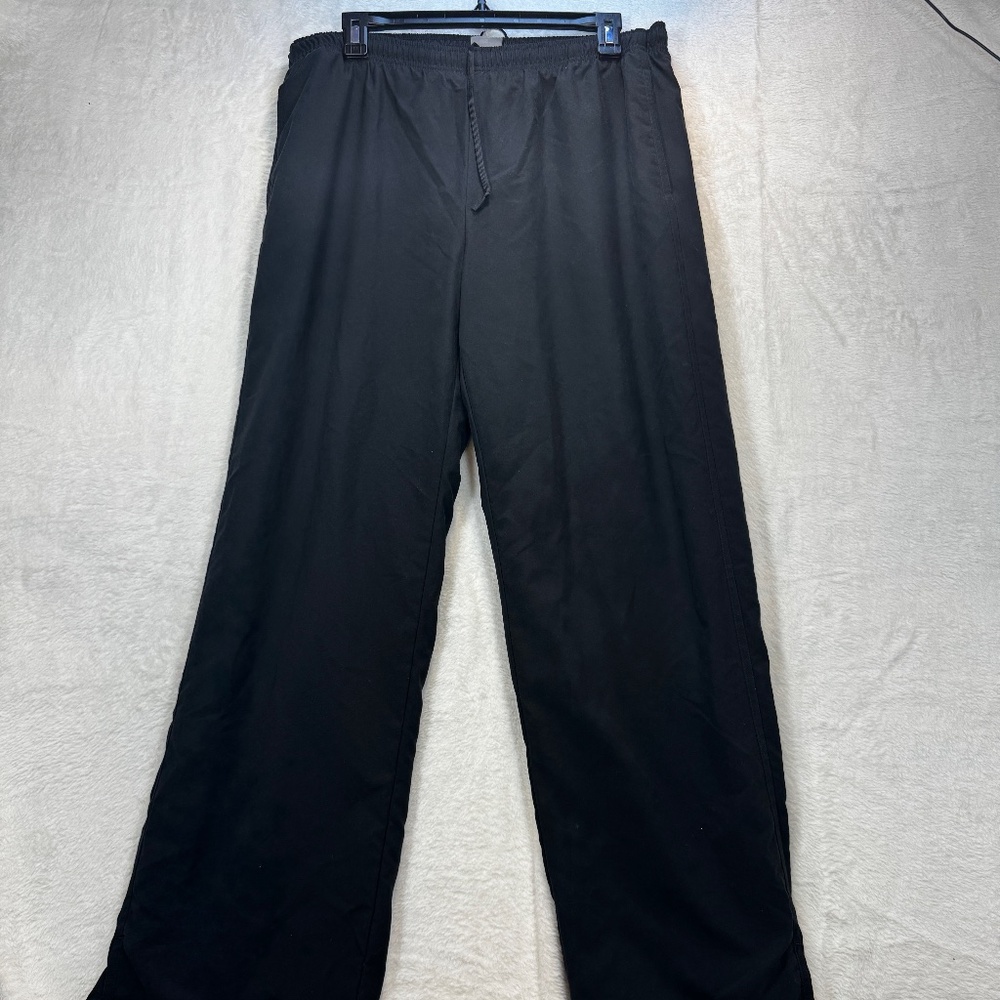 Nike Track Pants Womens Size Large Black Pockets Straight Leg Athleisure Casual